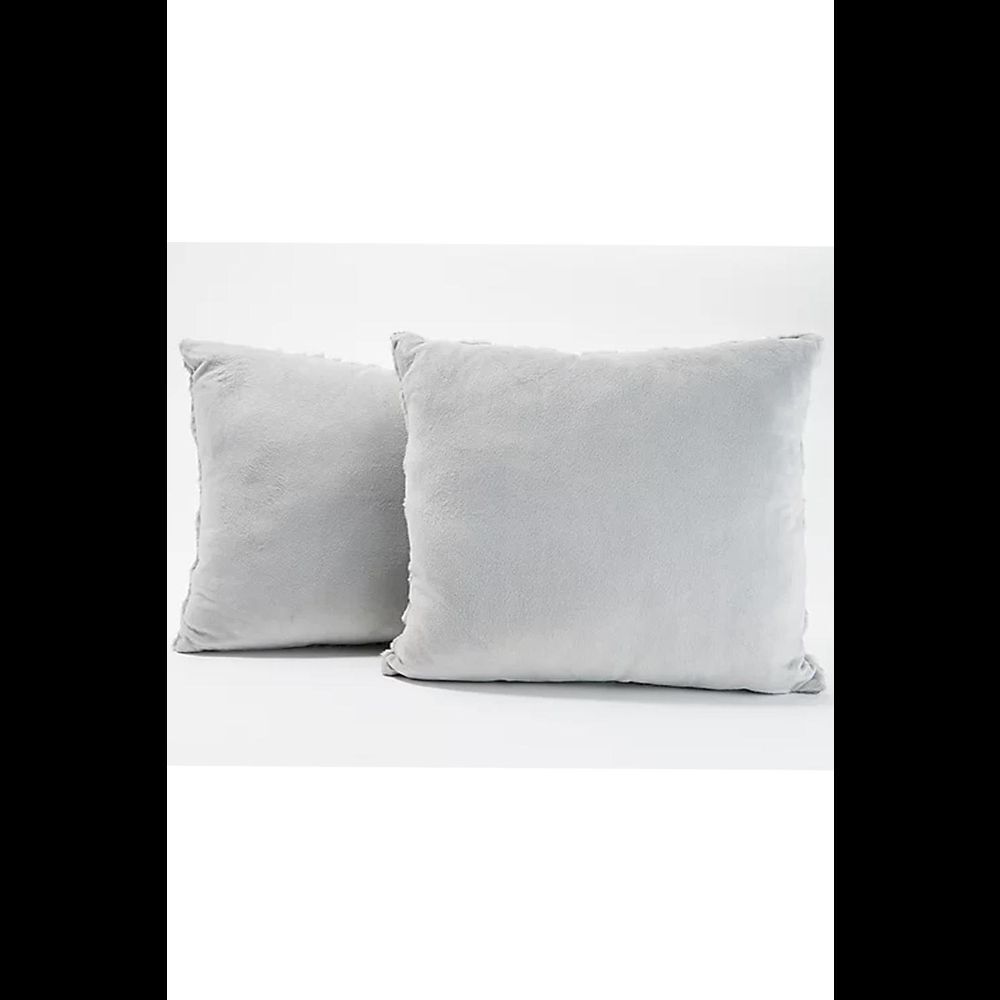 G.I.L.I. 16" x 16"  Faux Fur Pillows Pillows Silver -Set of 2